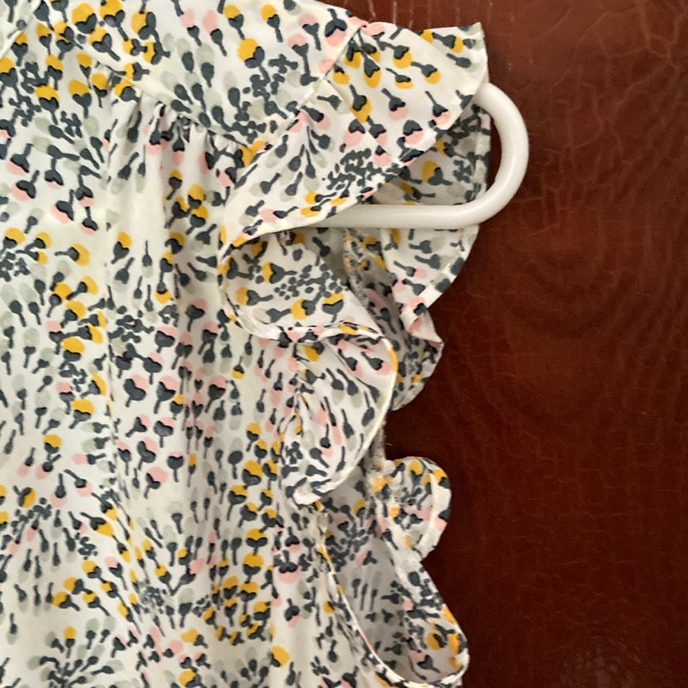 LOFT Multicolor Floral Ruffle Blouse small - Picture 4 of 6